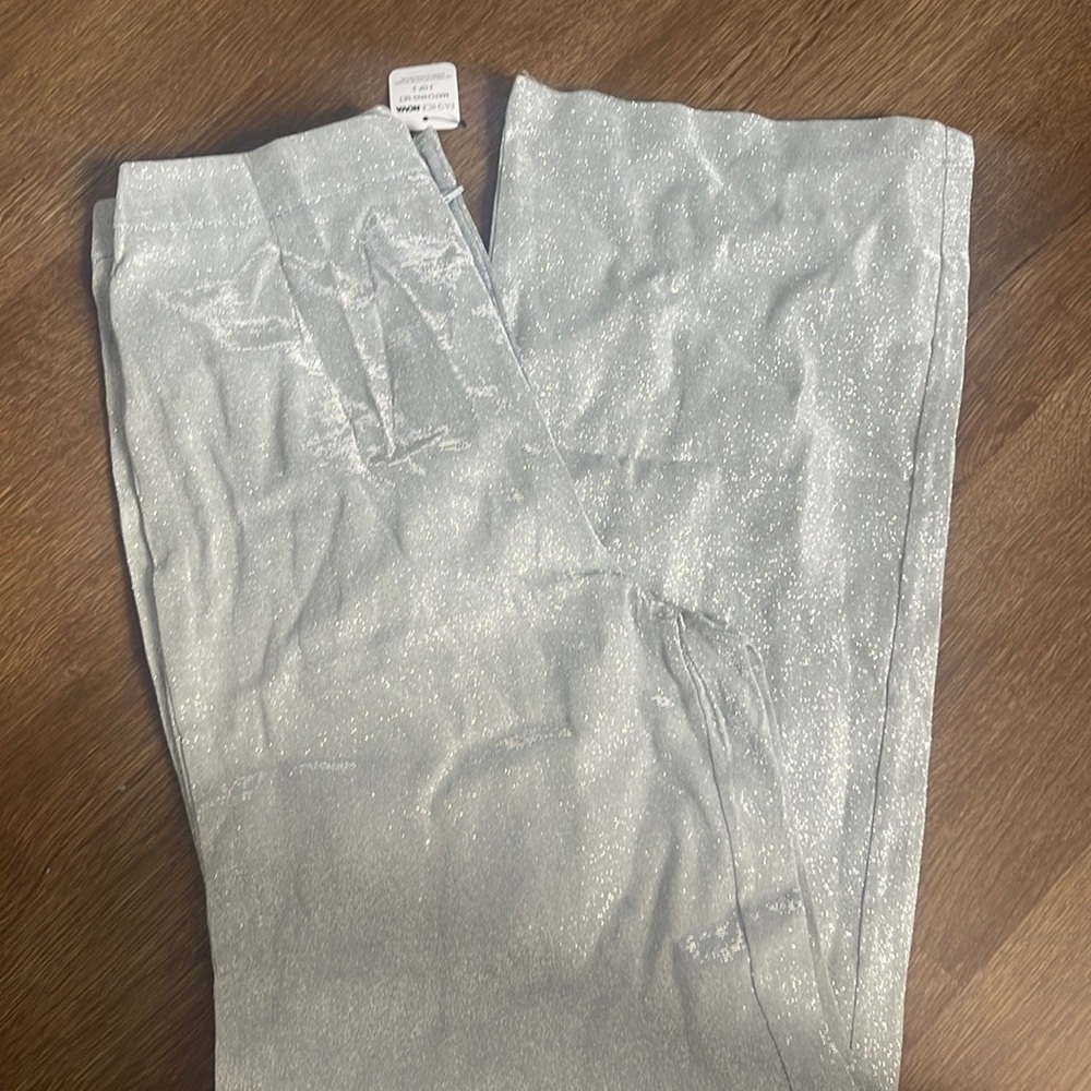 Silver sparkly pants size M